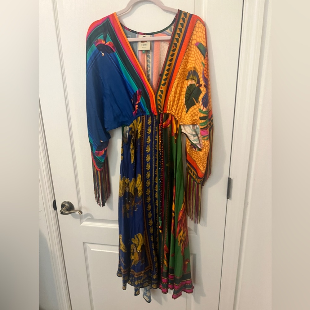 Farm Rio Scarf Print Kaftan - Picture 12 of 14